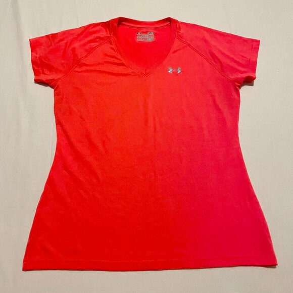 Under Armour Womens Shirt Size Small Heatgear Semi Fitted Tshirt Vneck - Picture 16 of 16